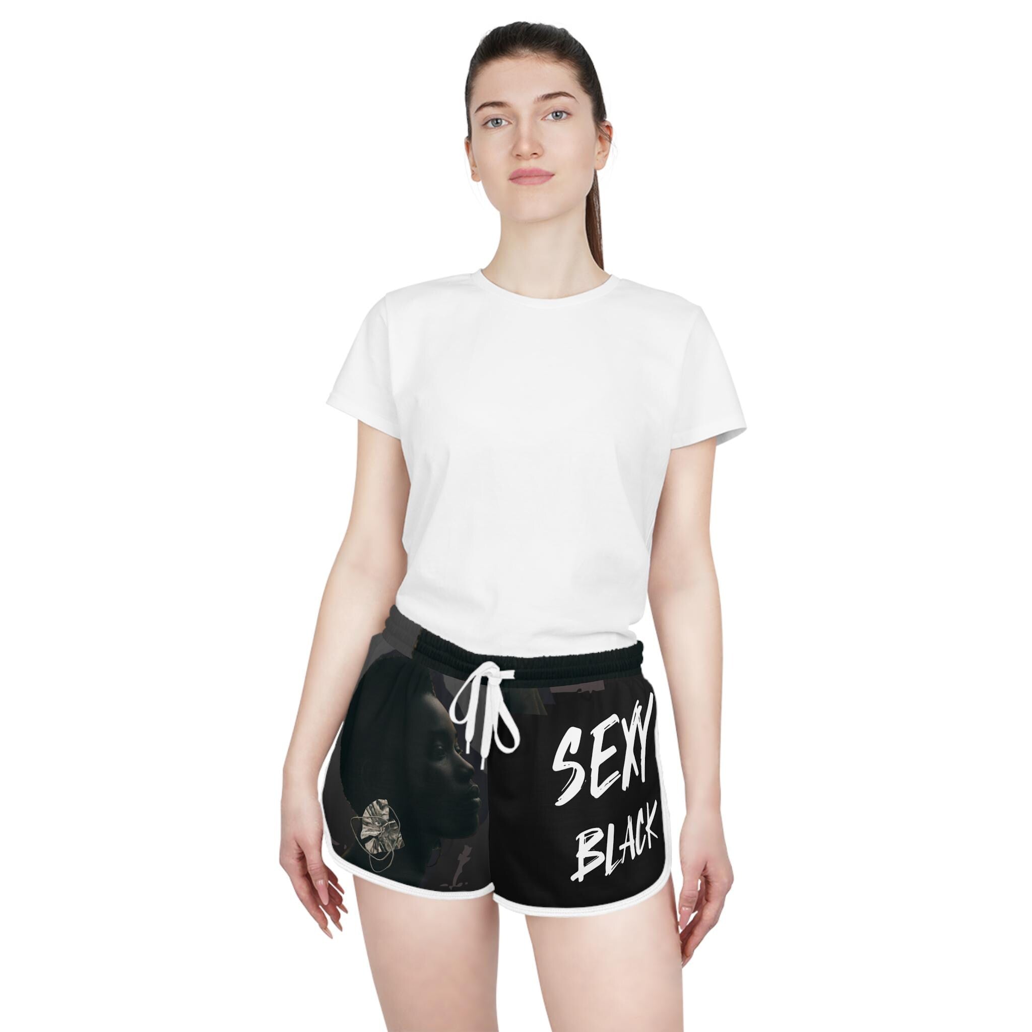 Sexy Black Portrait shorts | Women's Relaxed Shorts