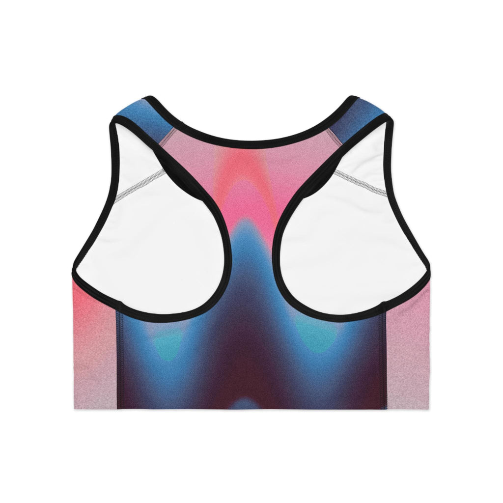 Abstract Pink Blue Gradient Sports Bra | All-Over Print Athletic Top