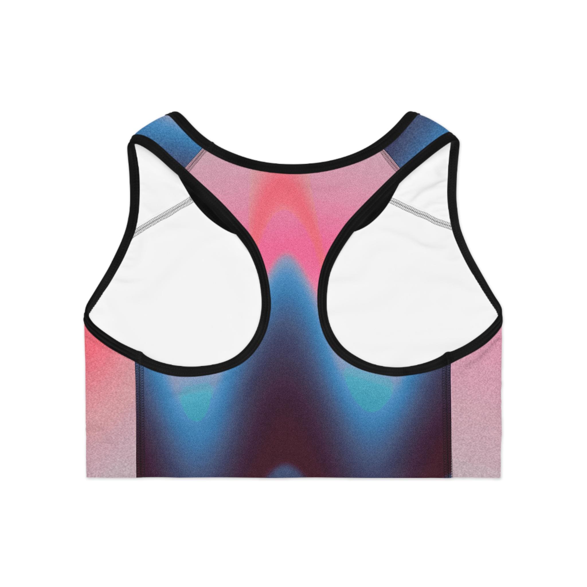 Abstract Pink Blue Gradient Sports Bra | All-Over Print Athletic Top