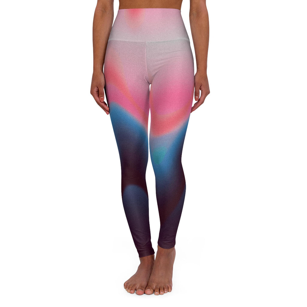 Abstract Pink Blue Gradient High Waisted Leggings | All-Over Print