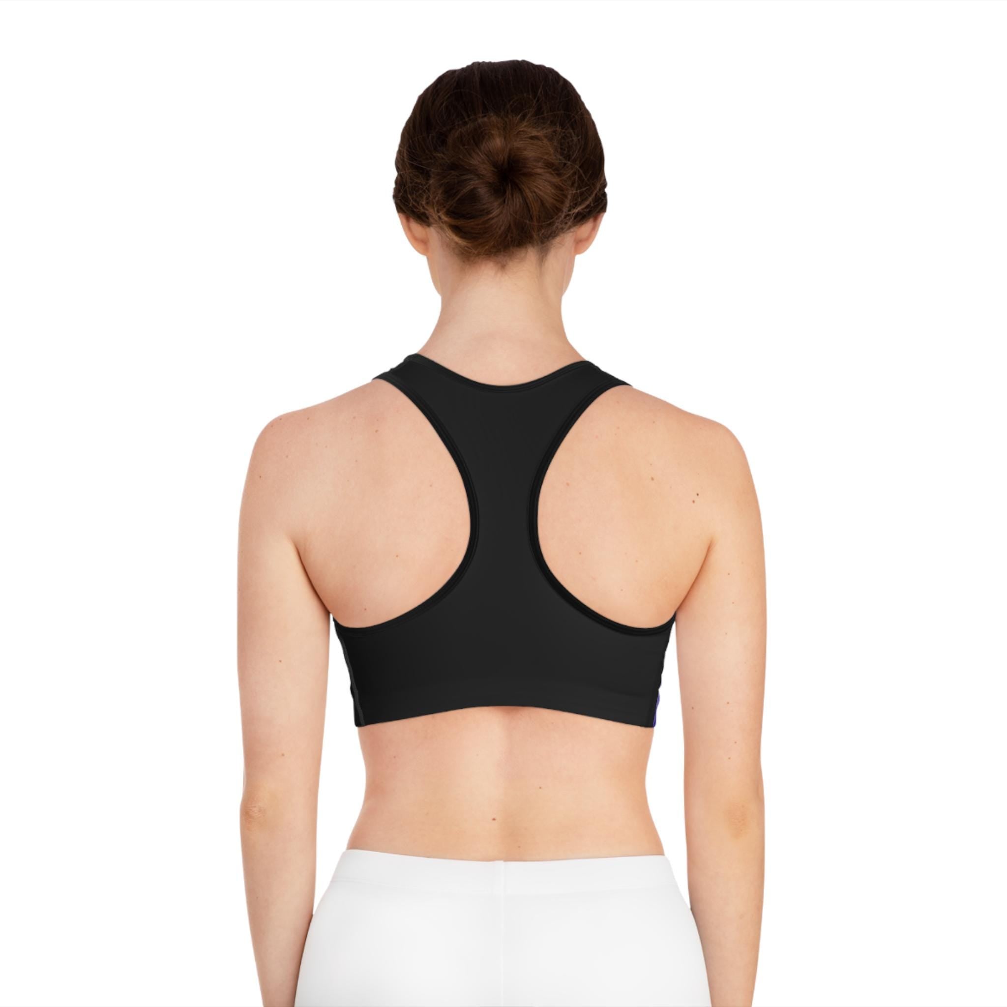 Purple Floral Pattern Sports Bra | Violet Bloom All-Over Print Activewear