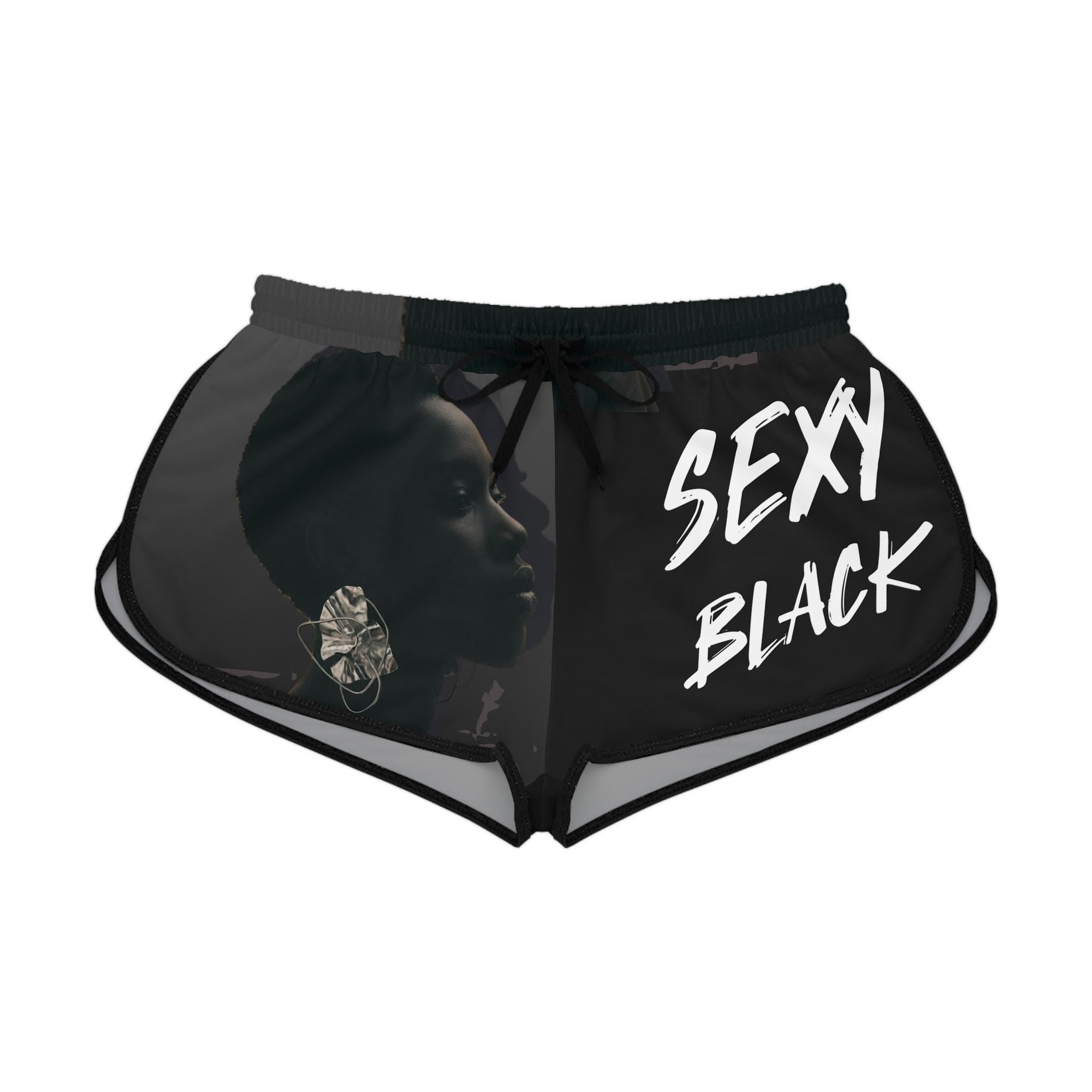 Sexy Black Portrait shorts | Women's Relaxed Shorts