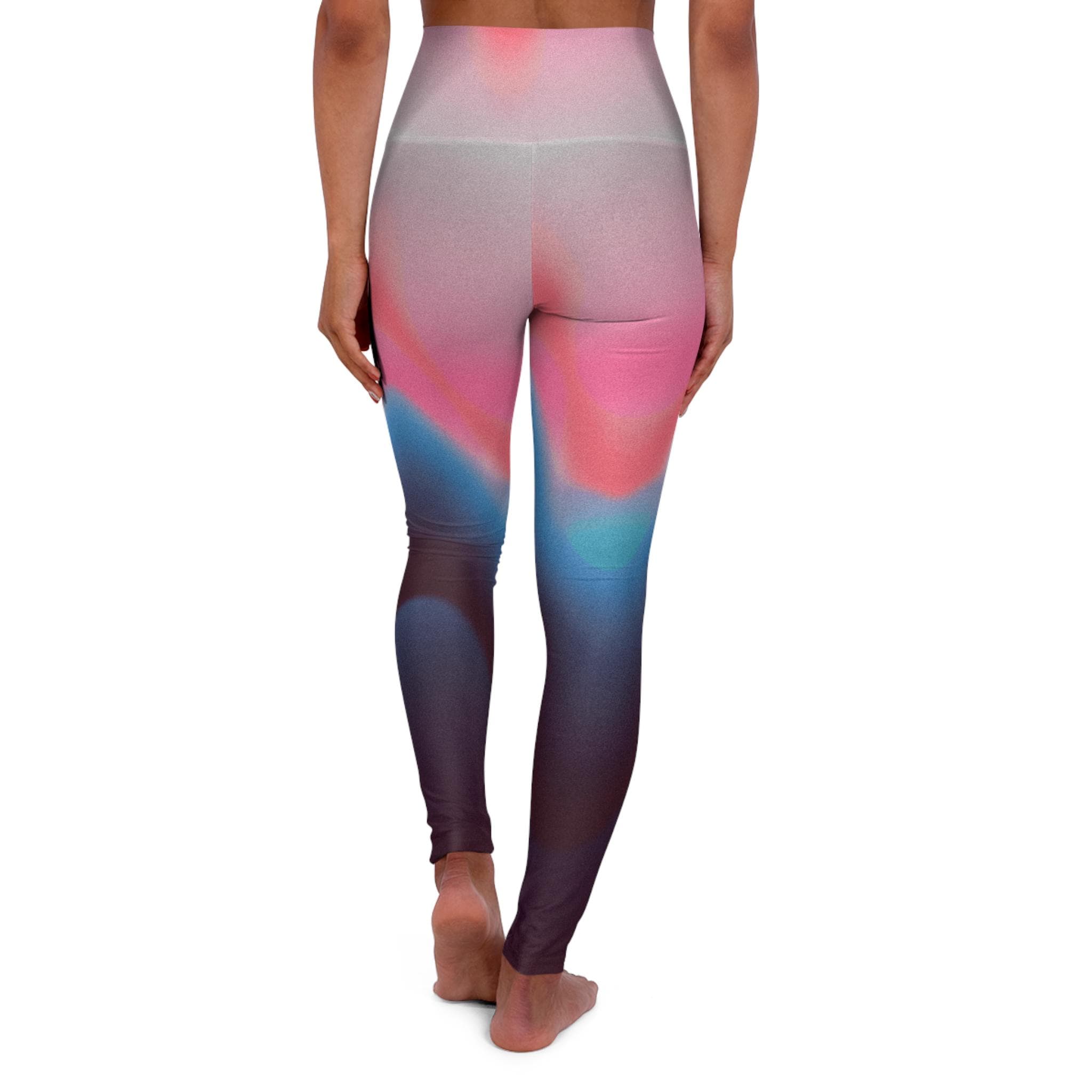 Abstract Pink Blue Gradient High Waisted Leggings | All-Over Print