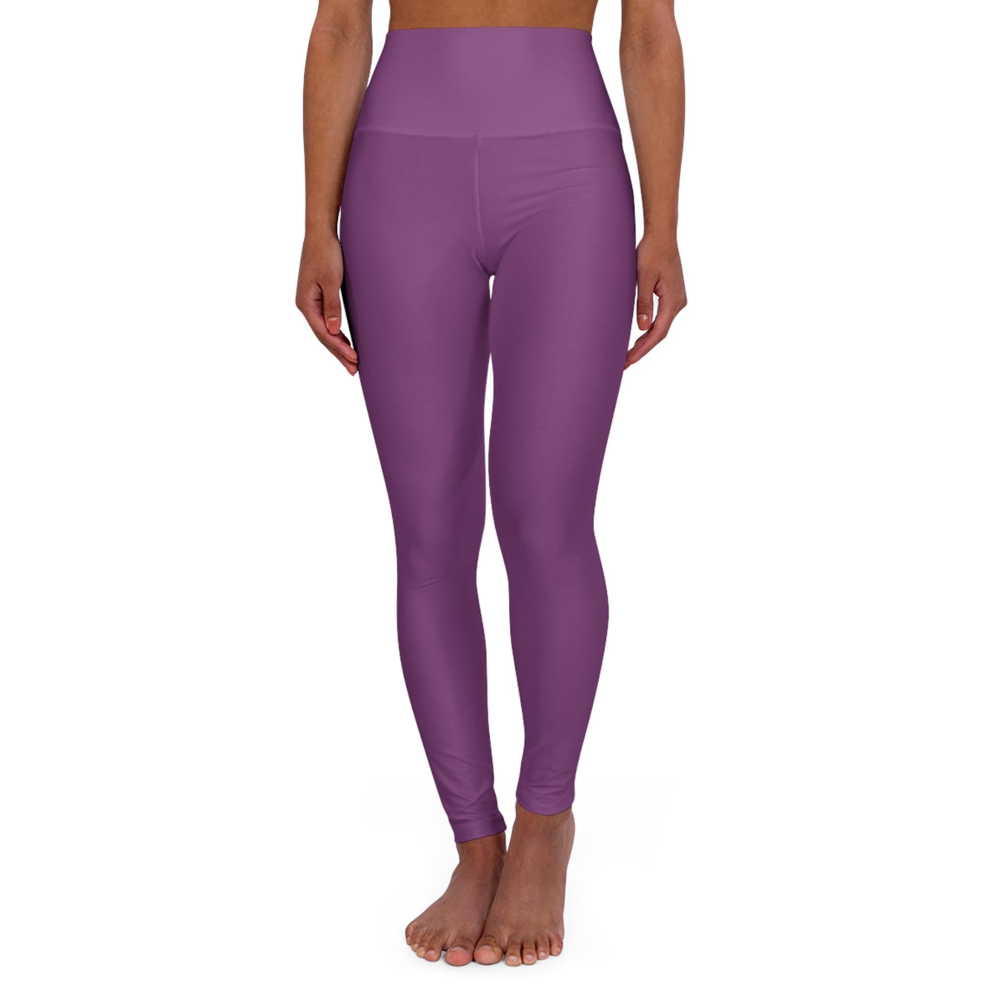 Solid Plum High Waisted Yoga Leggings | Purple AOP Leggings