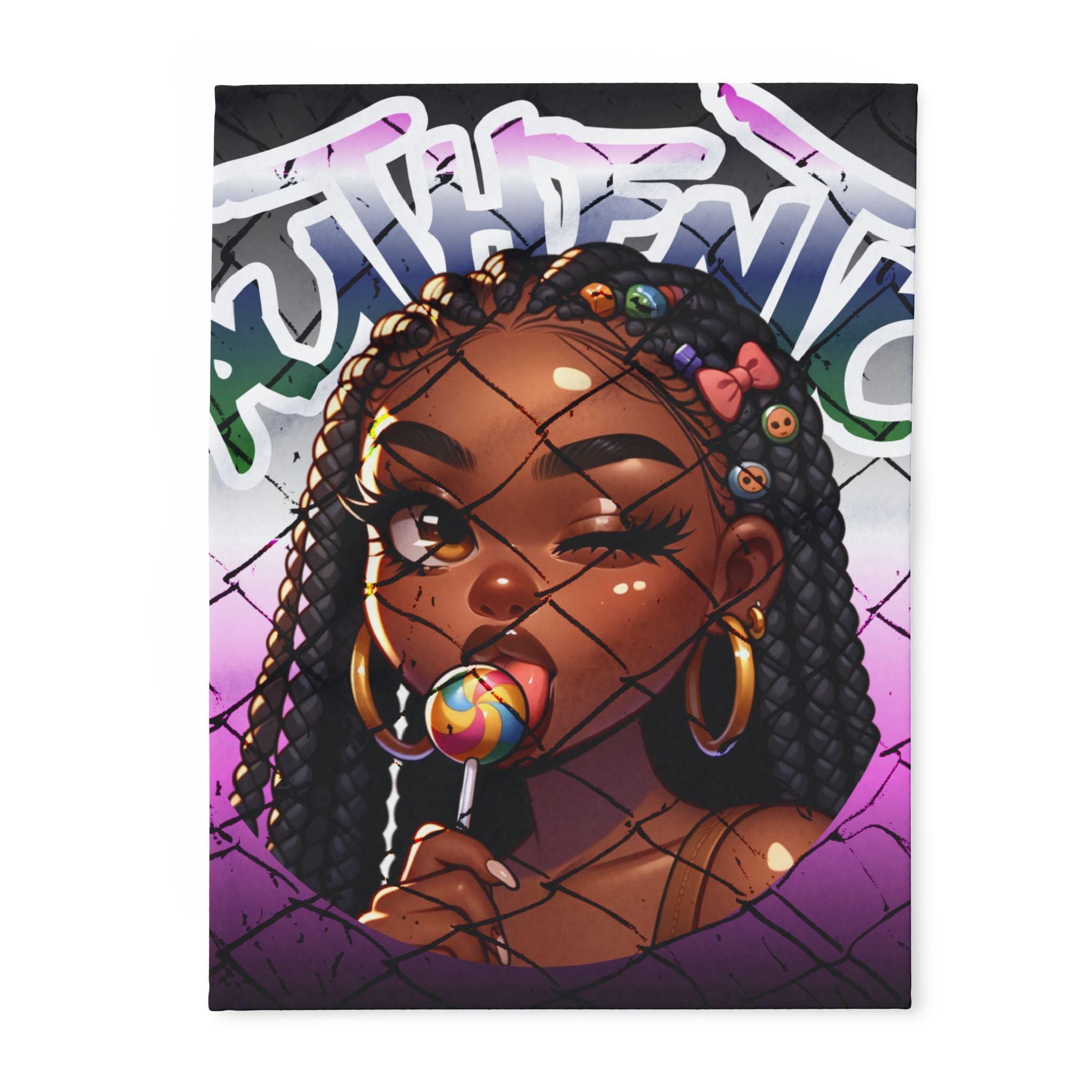 Authentic Girl Blanket | Urban Graffiti Arctic Fleece Blanket