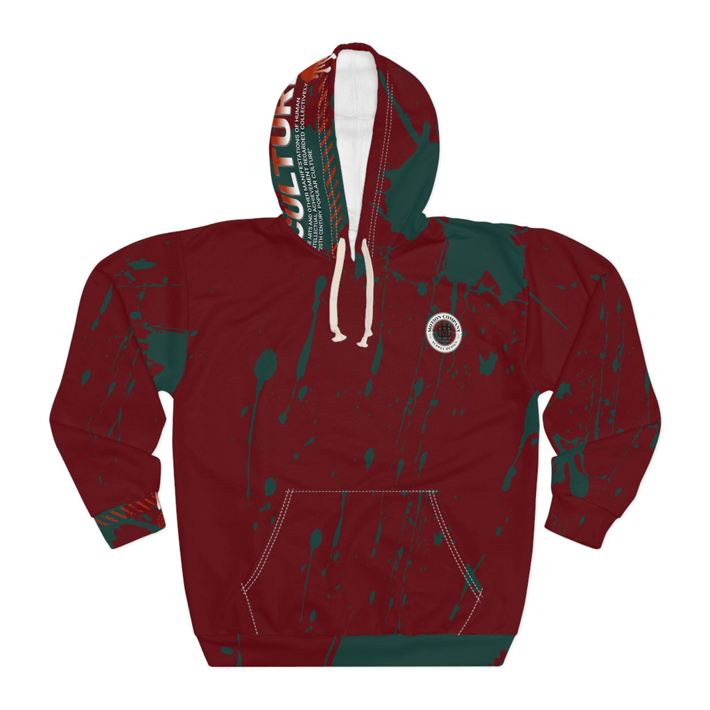 Culture Typography Hoodie | Red Splatter Graphic Pullover