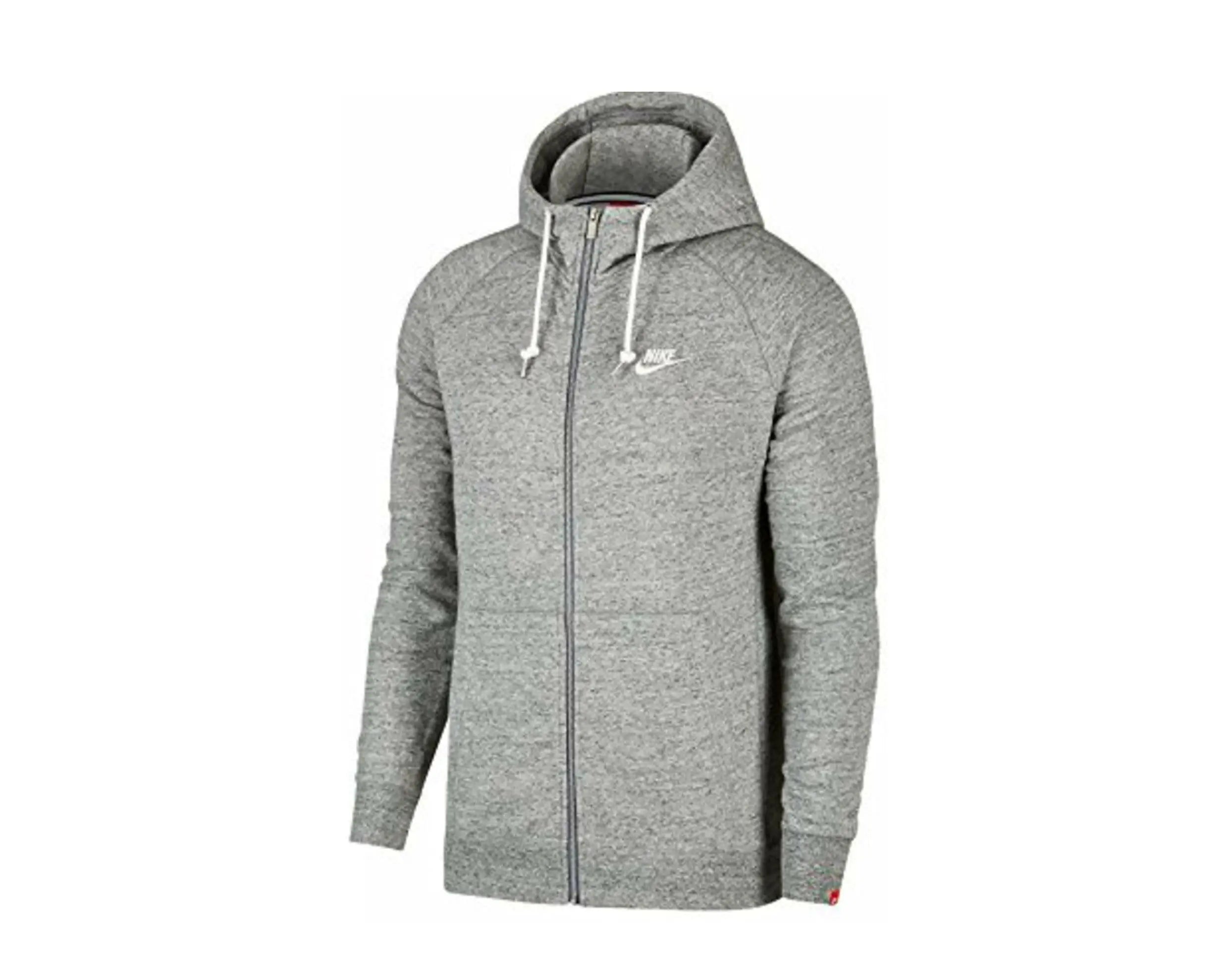Sudadera con capucha Nike Sportswear Legacy Full-Zip para hombre, gris carbón jaspeado/vela