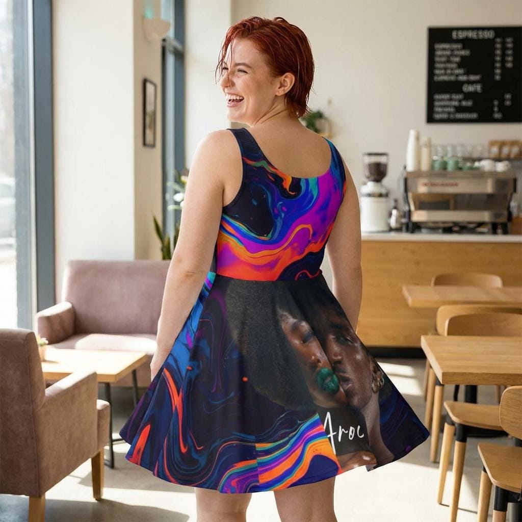 Afrocentric Swirl Women's Skater Dress | AOP