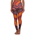 Abstract Orange Swirl High Waisted Leggings