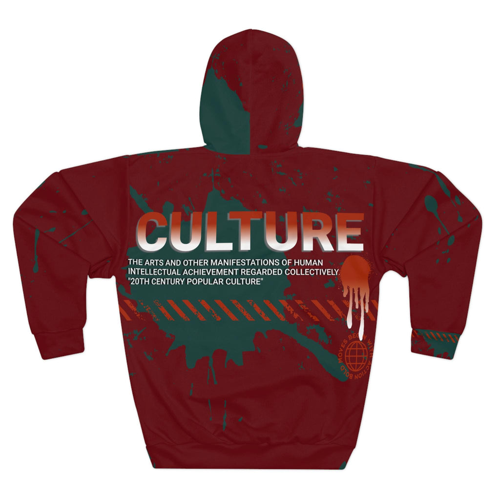 Culture Typography Hoodie | Red Splatter Graphic Pullover