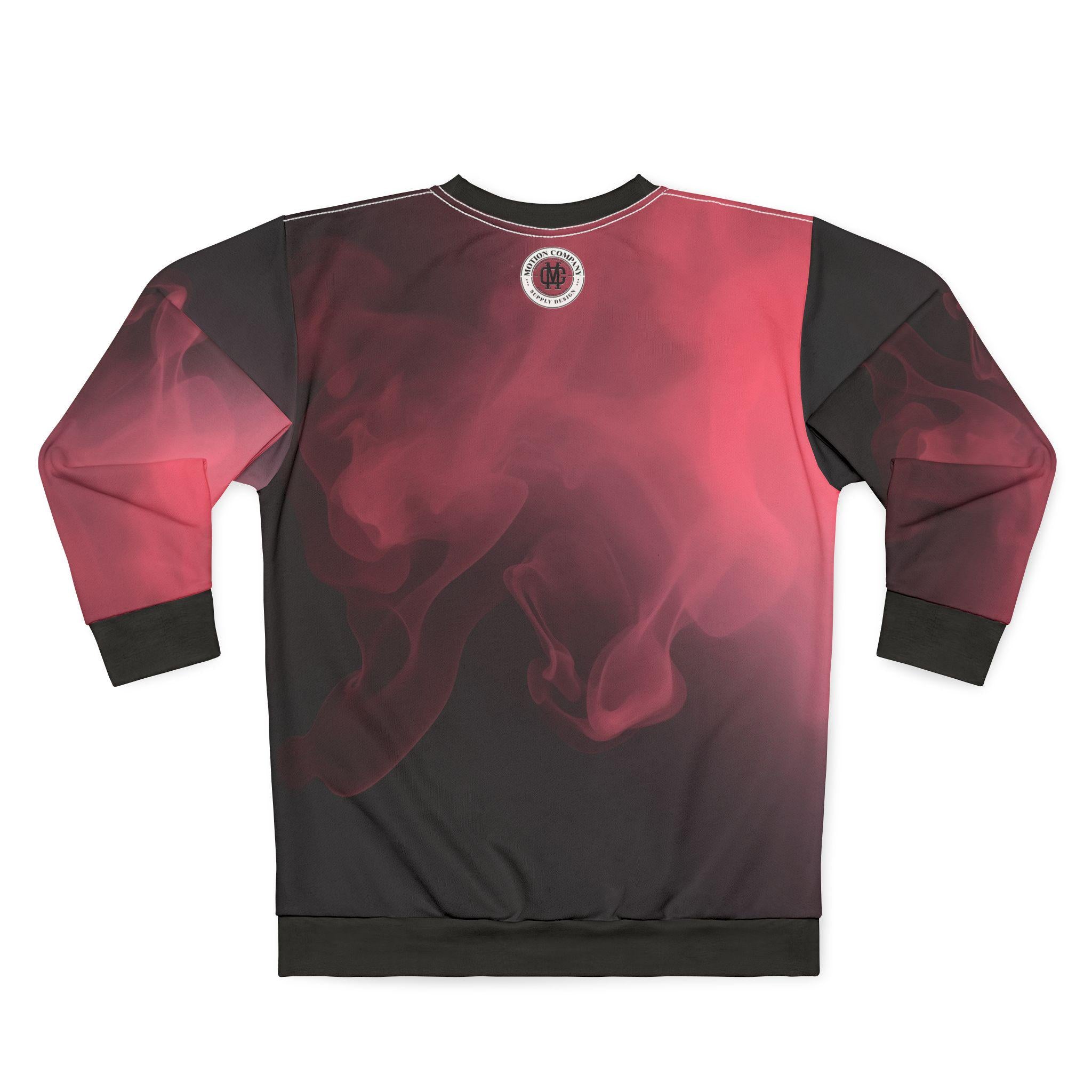 Burnin Money Fast sweatshirt | All-Over Print Smoke Graphic