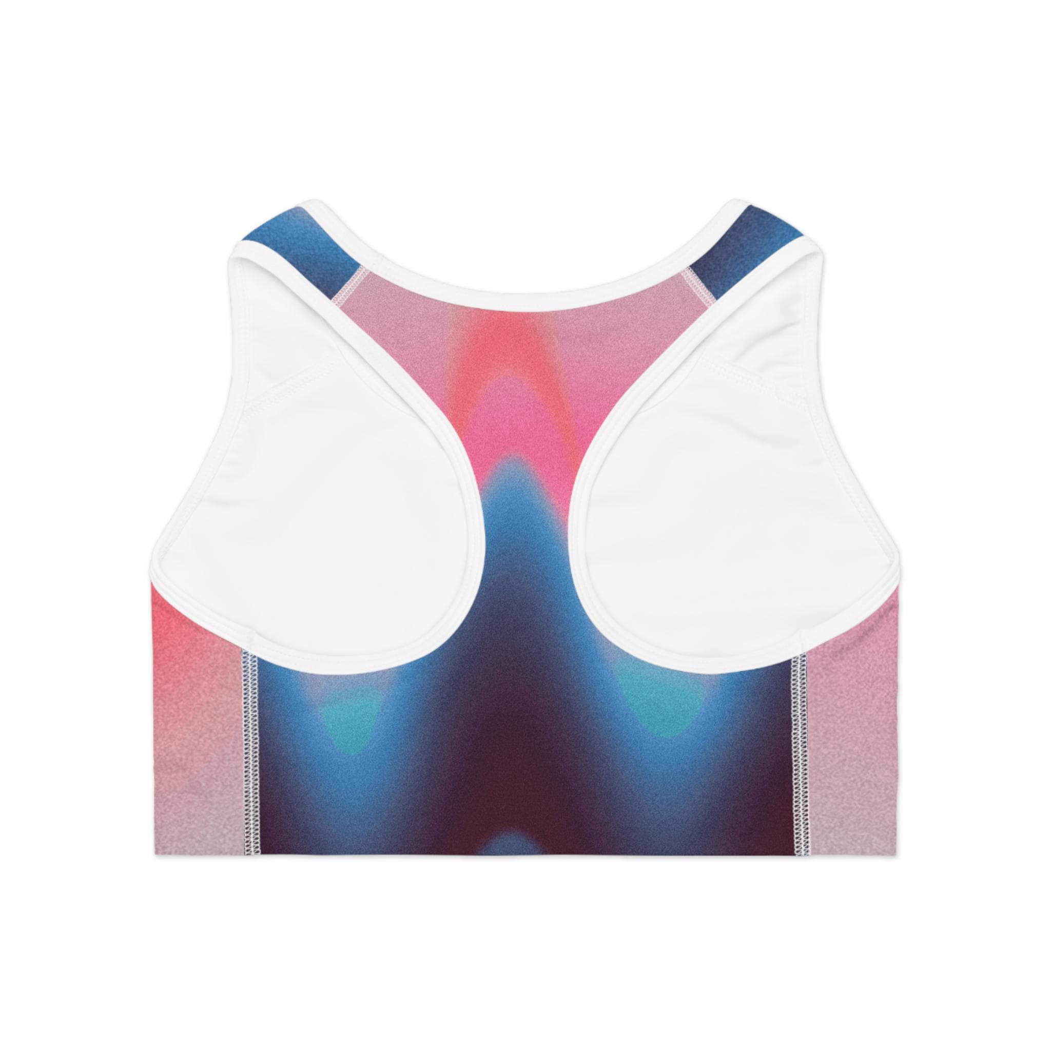 Abstract Pink Blue Gradient Sports Bra | All-Over Print Athletic Top