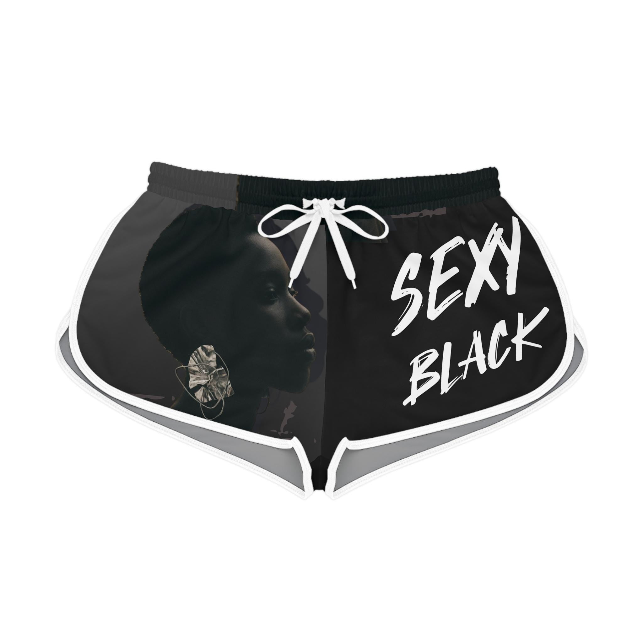 Sexy Black Portrait shorts | Women's Relaxed Shorts