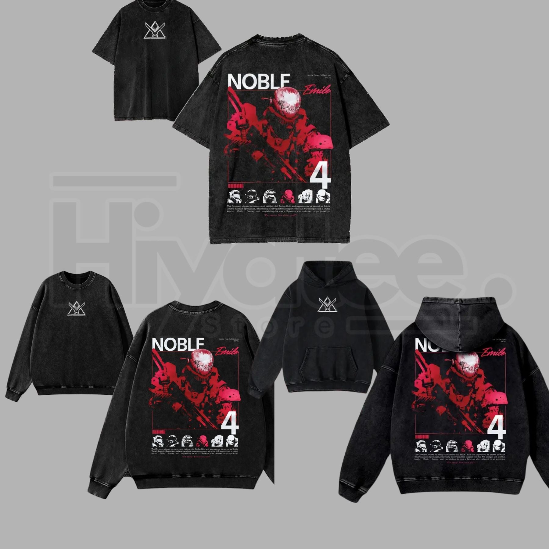 Noble Team Remember Reach Vintage Washed – RPG Game Graphic Streetwear