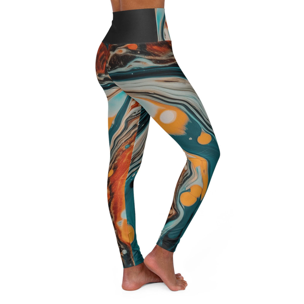 Abstract Fluid Marble Print Leggings | High Waisted Yoga Leggings