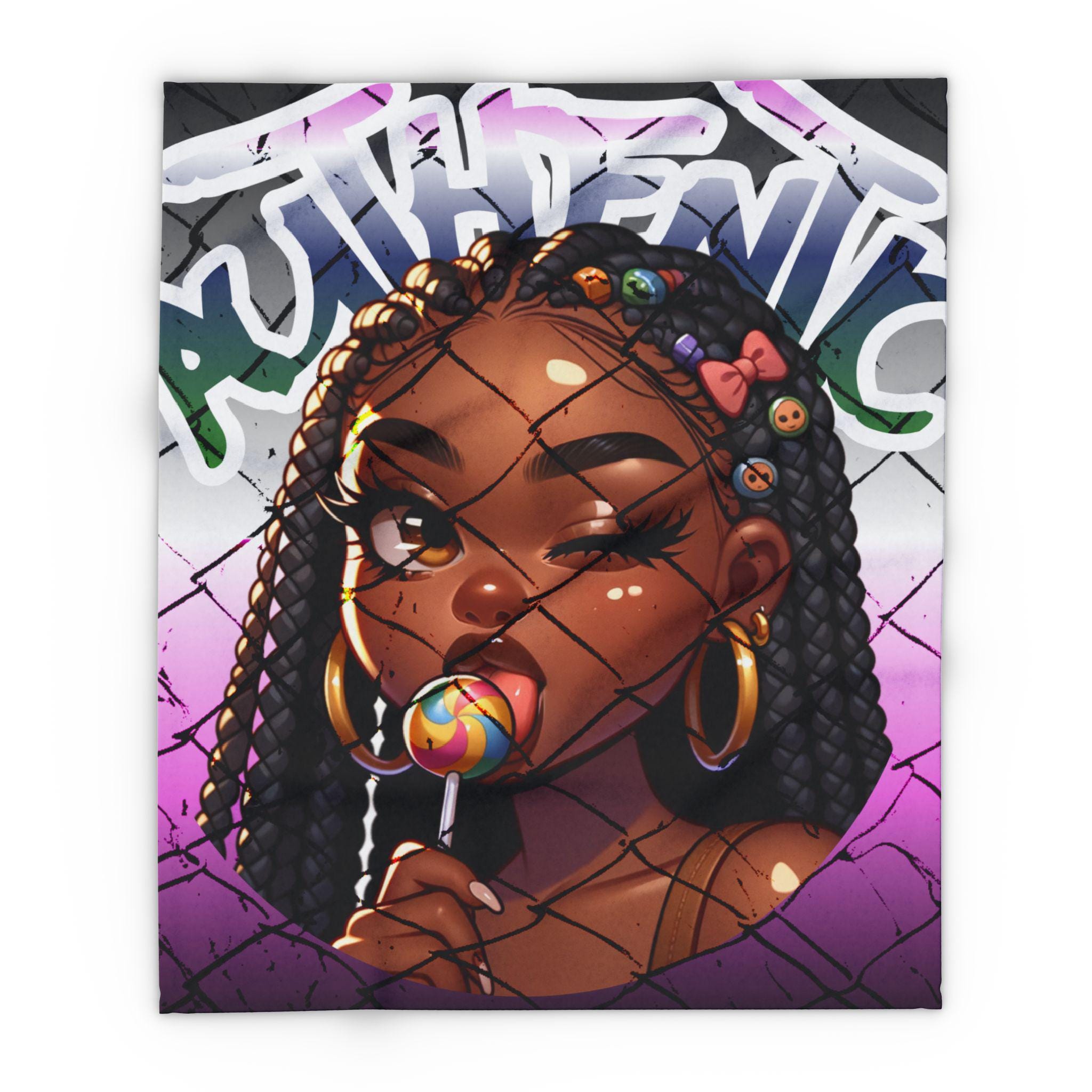 Authentic Girl Blanket | Urban Graffiti Arctic Fleece Blanket