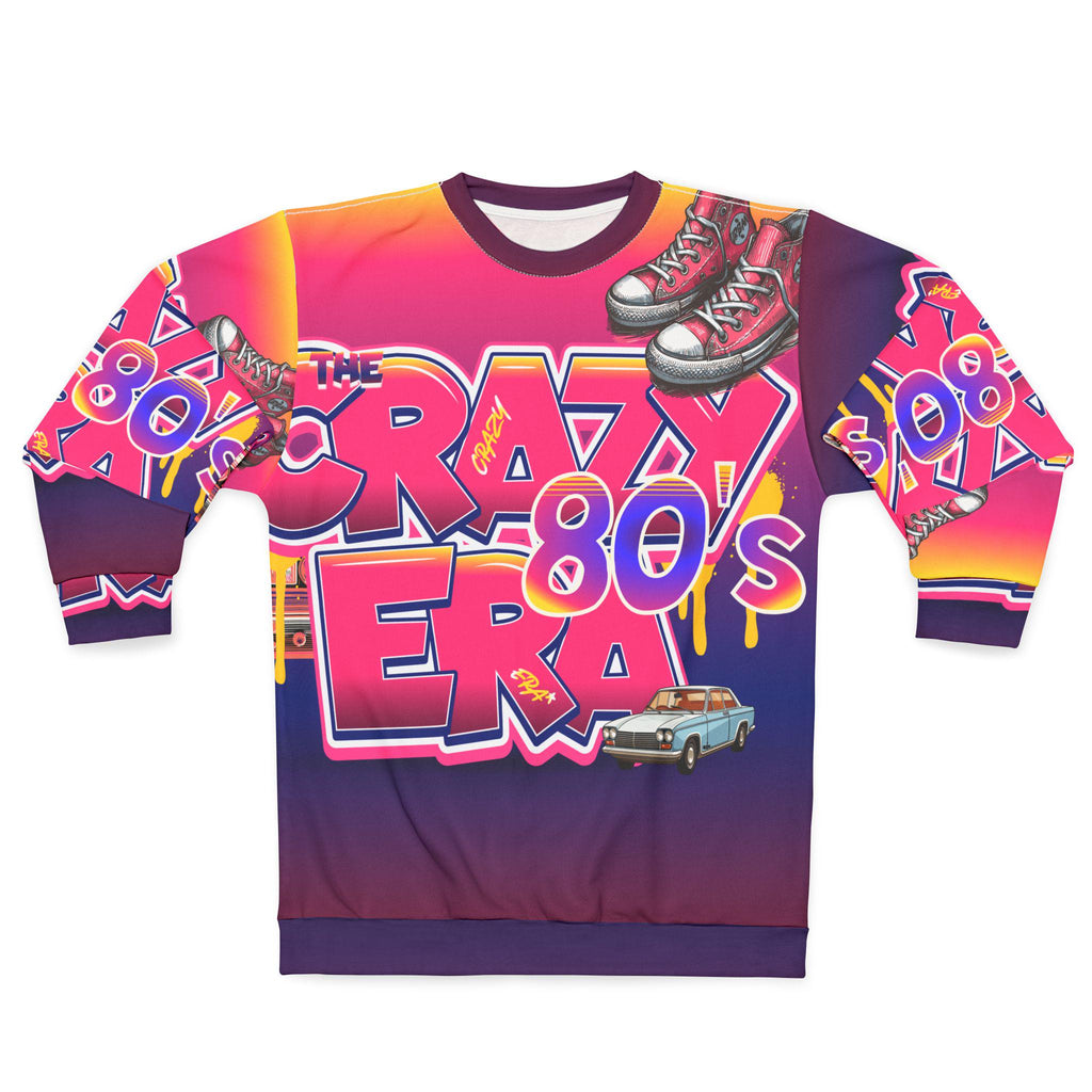 Crazy 80s Era Sweatshirt | Retro Neon 1980s All-Over Print