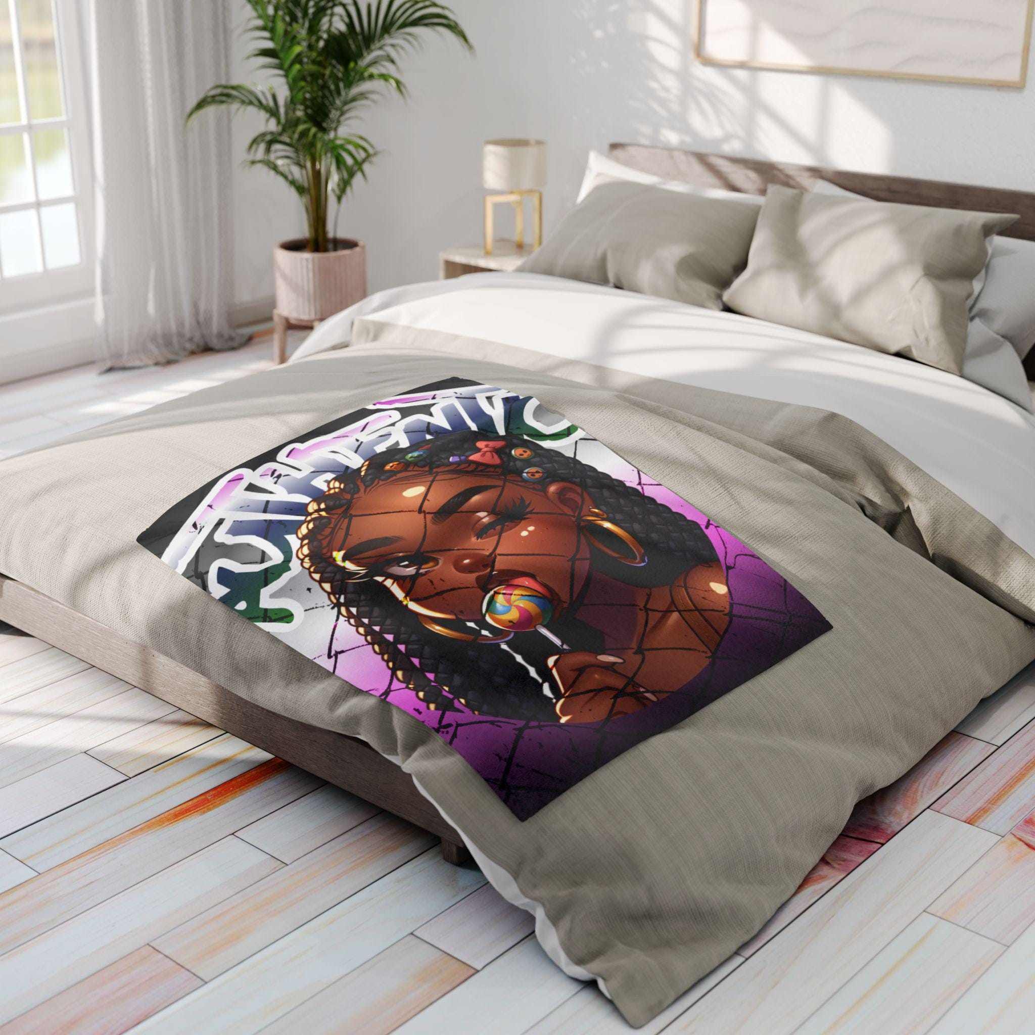 Authentic Girl Blanket | Urban Graffiti Arctic Fleece Blanket