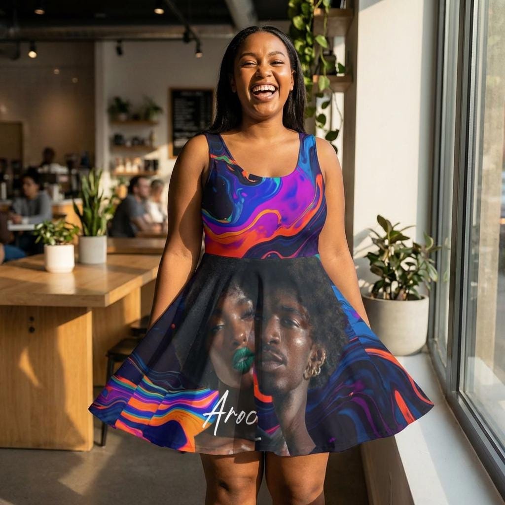 Afrocentric Swirl Women's Skater Dress | AOP
