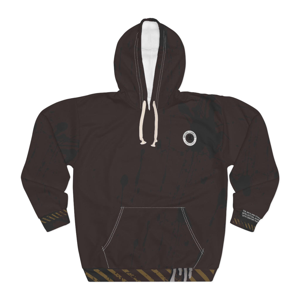 Culture Graphic Hoodie | Industrial Text, Distressed Stripes