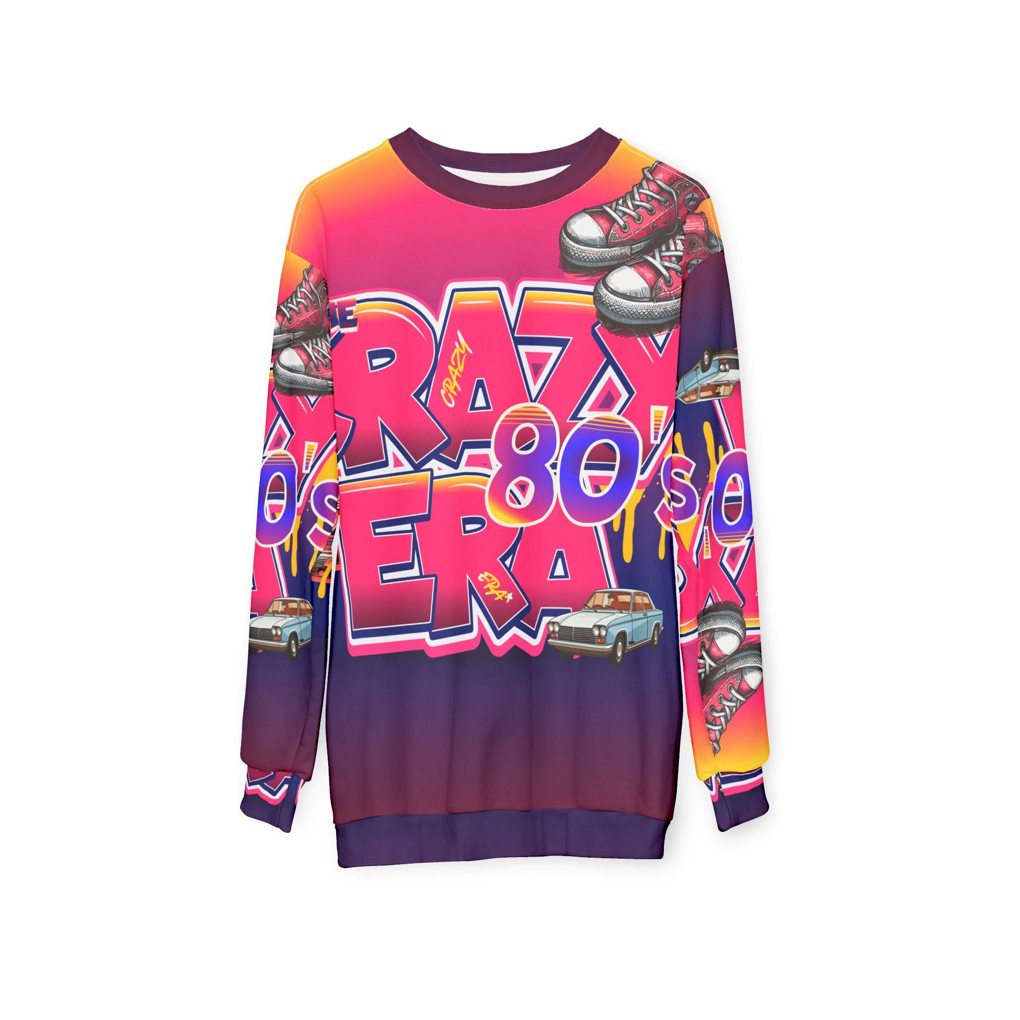 Crazy 80s Era Sweatshirt | Retro Neon 1980s All-Over Print