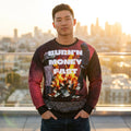 Burnin Money Fast sweatshirt | All-Over Print Smoke Graphic