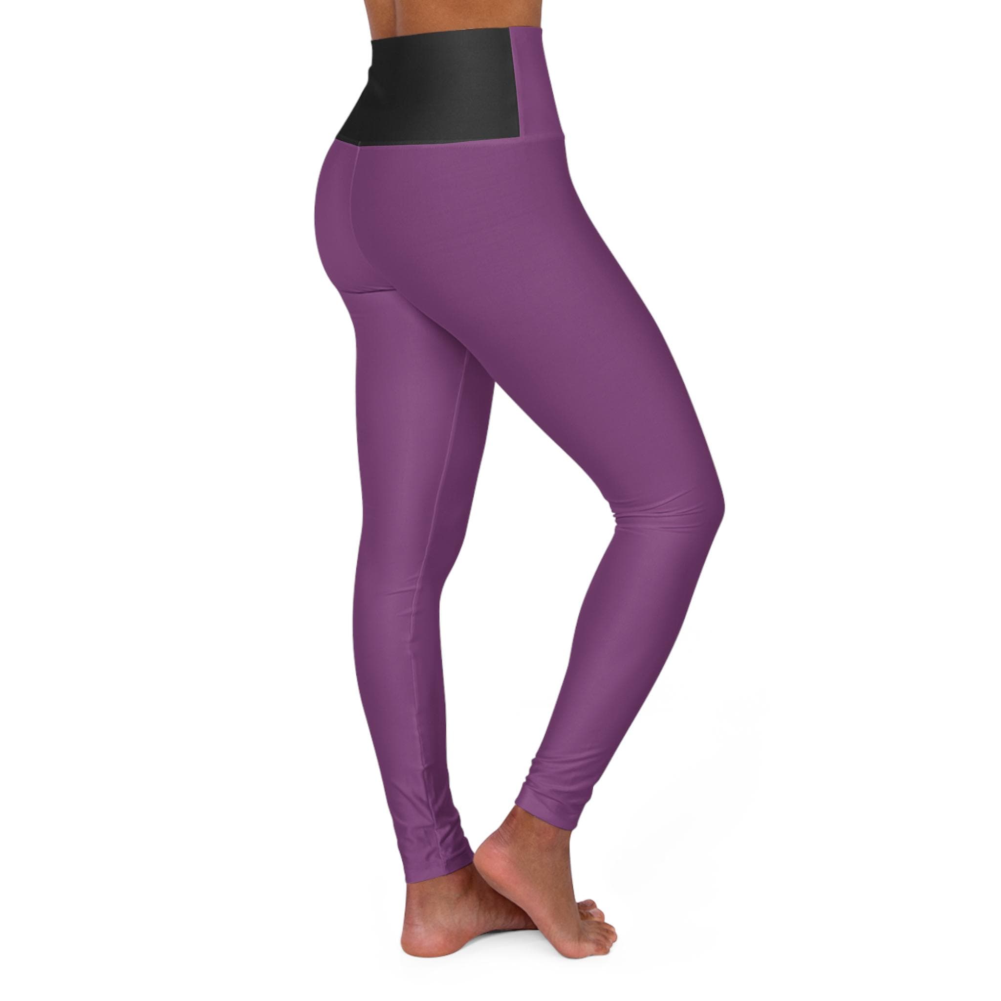 Solid Plum High Waisted Yoga Leggings | Purple AOP Leggings