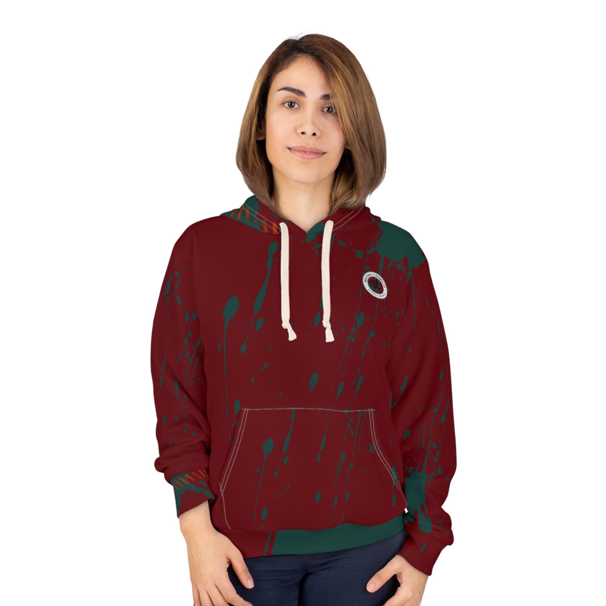 Culture Typography Hoodie | Red Splatter Graphic Pullover