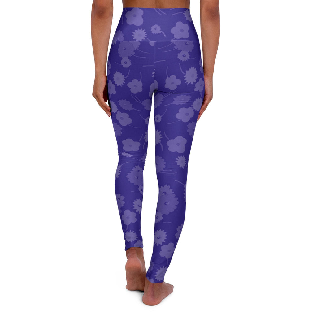 Purple Floral Pattern High Waisted Leggings | All-Over Print Yoga